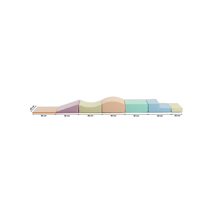 Soft Play 7 Foam Block Set - Light Pastel Little Crawler