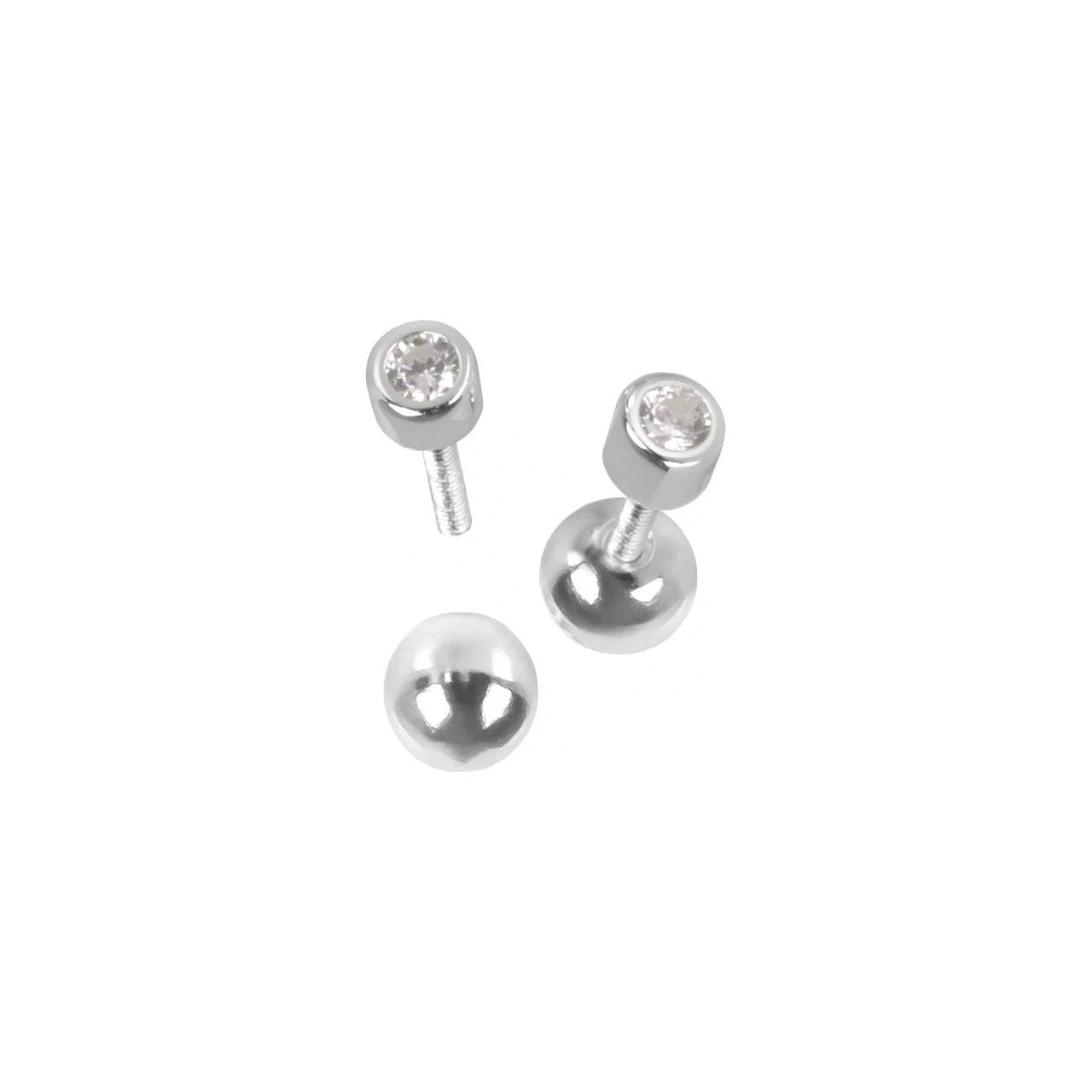 Illumi Dot Earrings - Rose Gold and Silver