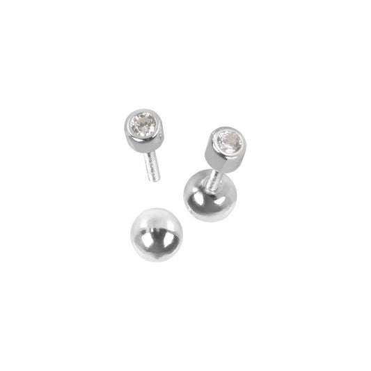 Illumi Dot Earrings - Rose Gold and Silver