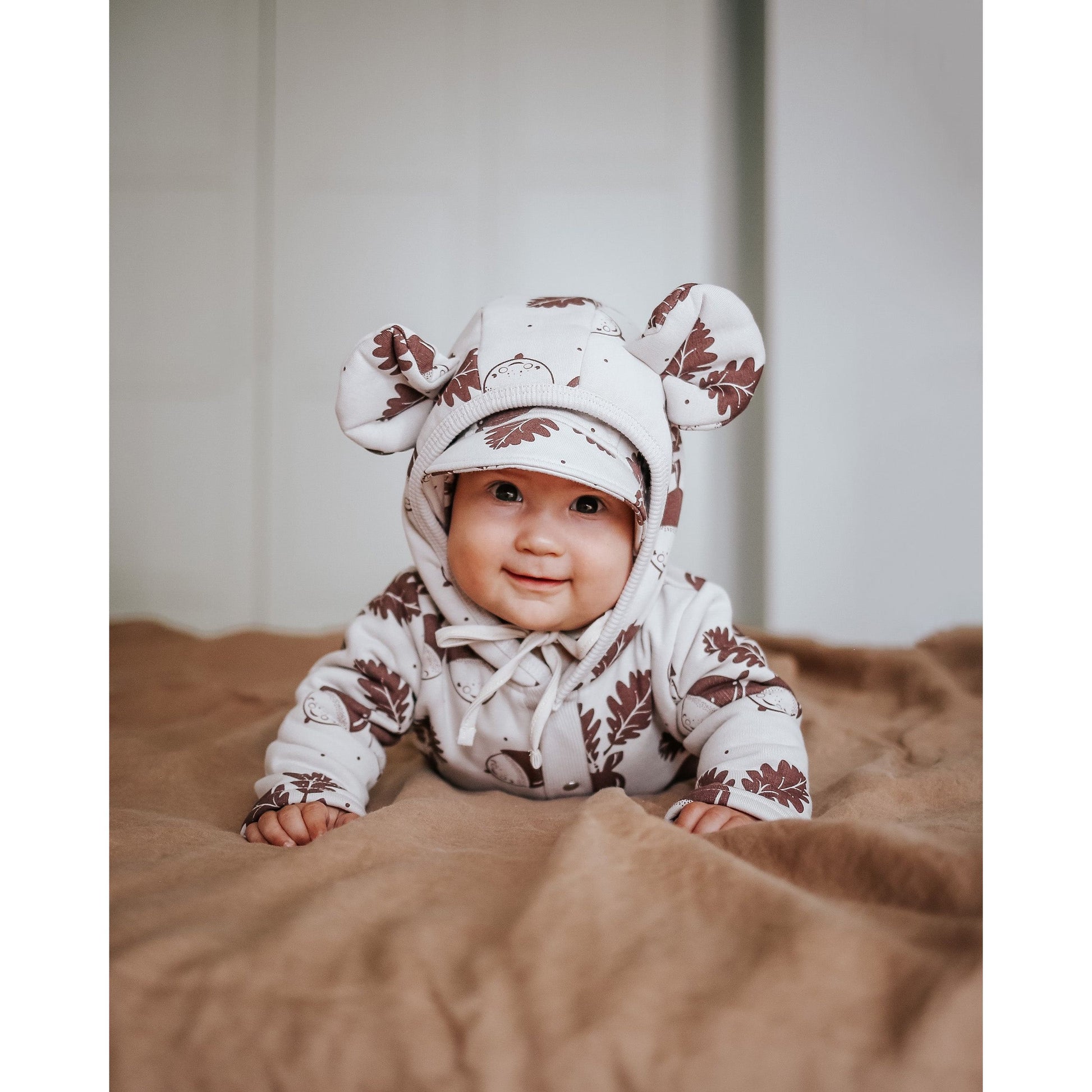 Eared Jumpsuit for Babies and Kids - Acorns on Sand