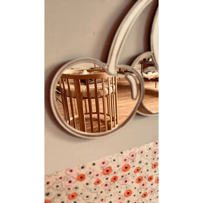 Kids Room Cherry Mirror – Child-Friendly Acrylic & Wood