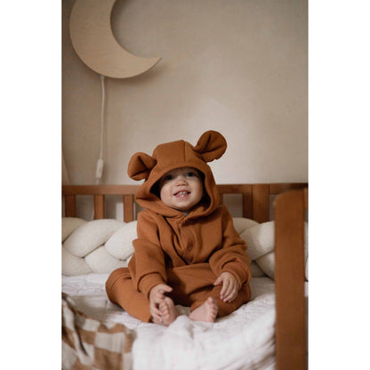 Eared Jumpsuit for Babies and Kids - Cinnamon