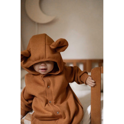 Eared Jumpsuit for Babies and Kids - Cinnamon