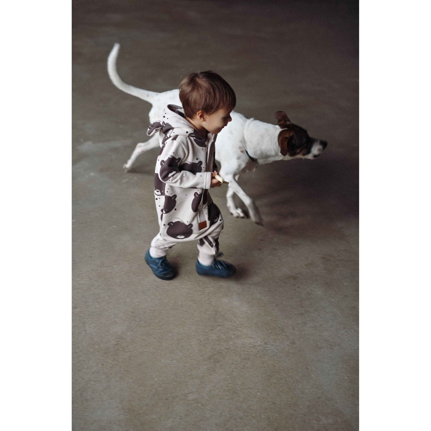 Eared Jumpsuit for Babies and Kids - Beige Bear