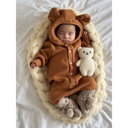 Eared Jumpsuit for Babies and Kids - Cinnamon