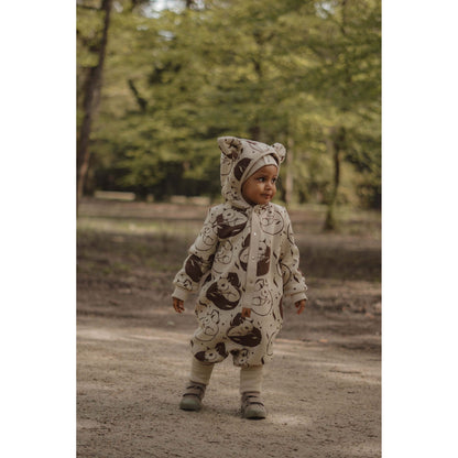 Eared Jumpsuit for Babies and Kids - Beige Squirrel