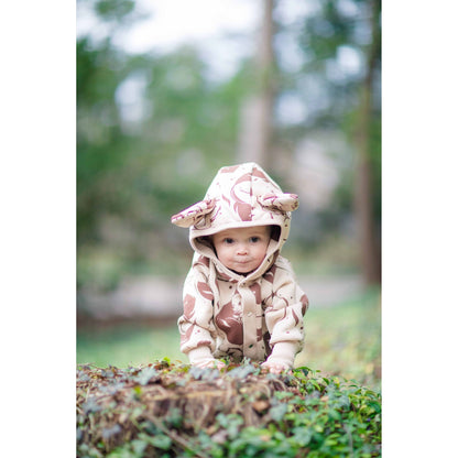 Eared Jumpsuit for Babies and Kids - Beige Squirrel