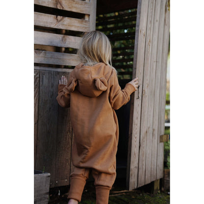 Eared Jumpsuit for Babies and Kids - Cinnamon