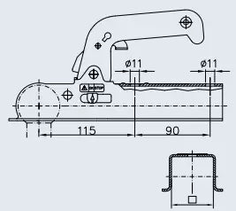 Kuulakytkin jarruton WW 60mm aisalle jarruton