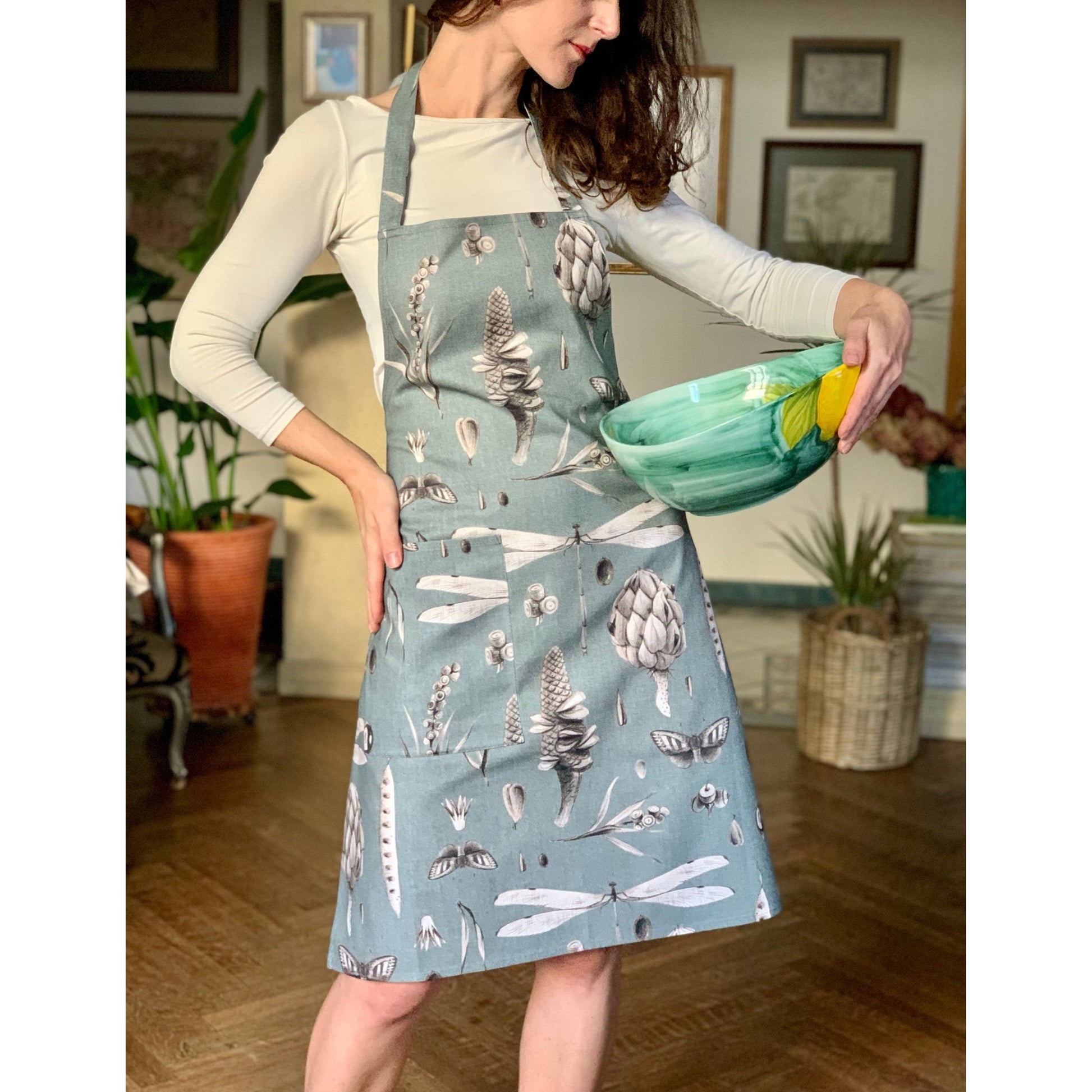 Ladies' Apron - Seeds Aqua