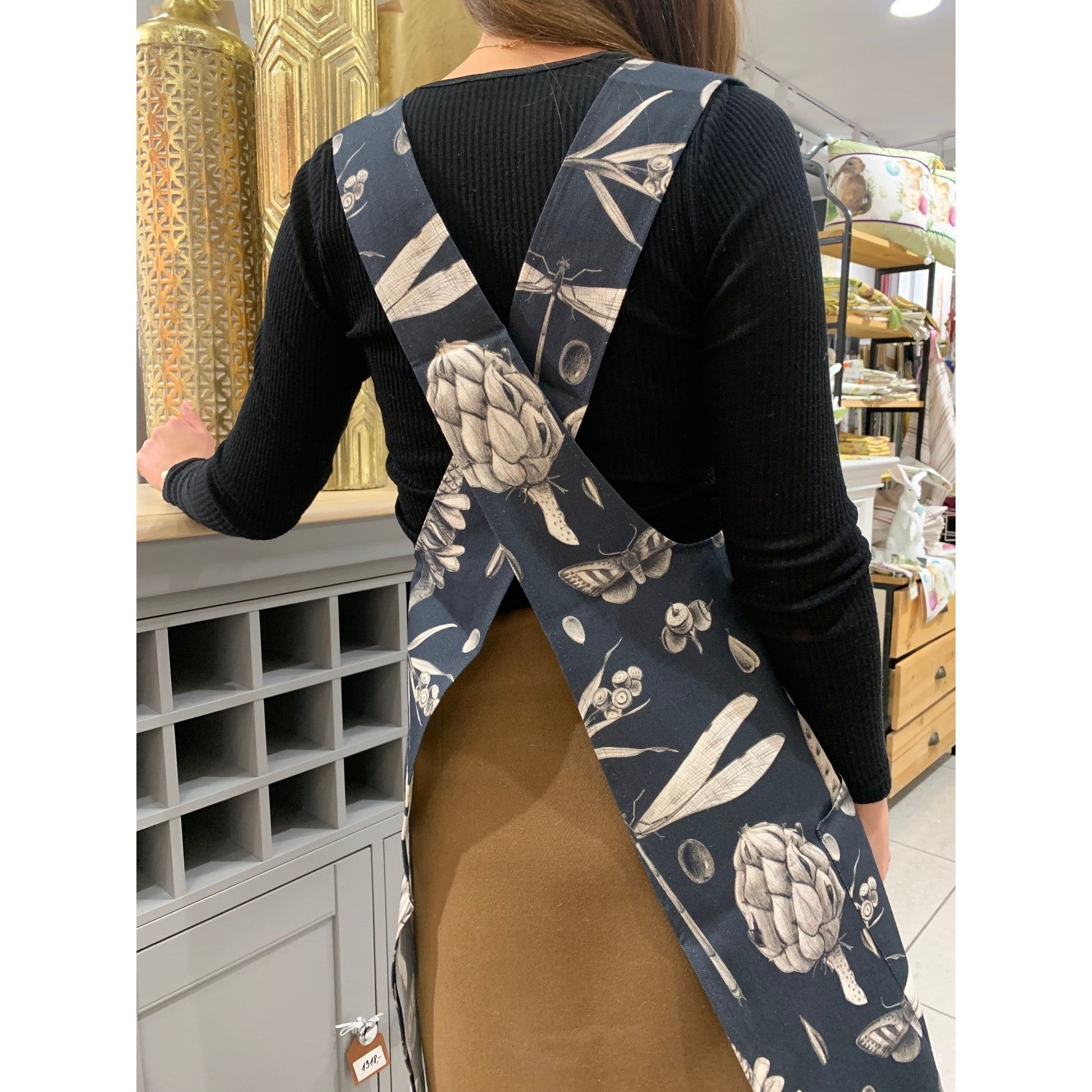 Ladies' Apron With Crossed Straps - Seeds Carbon