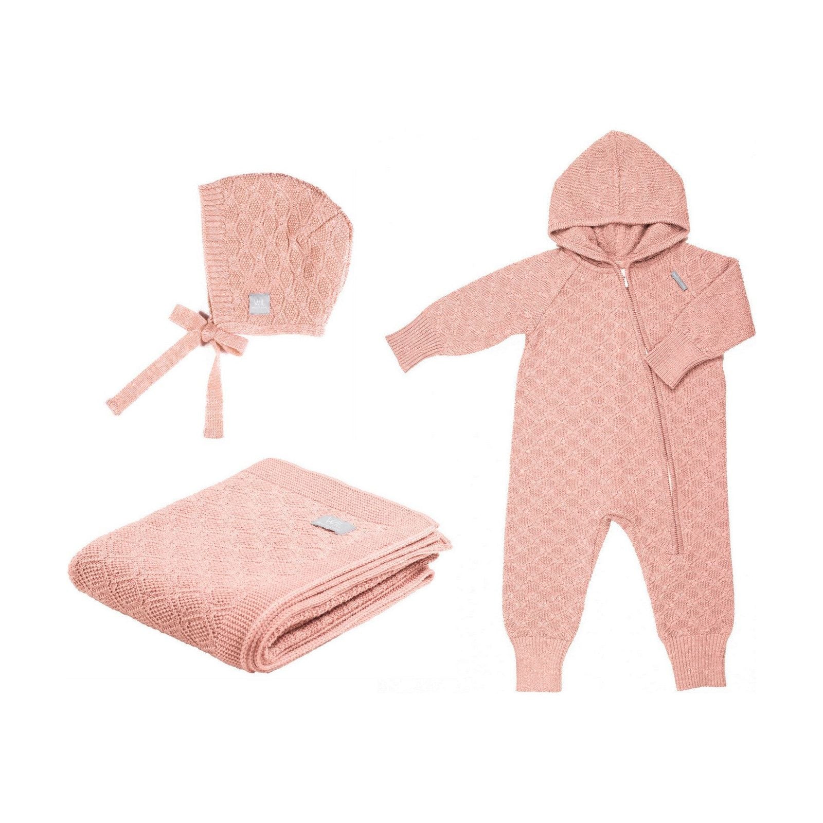 HAPPINESS Gift Set For Baby - Blanket, Romper and Bonnet