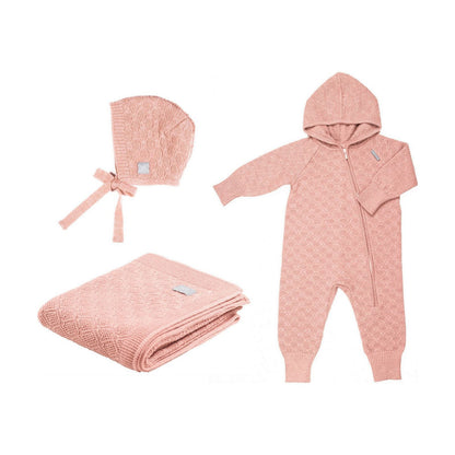 HAPPINESS Gift Set For Baby - Blanket, Romper and Bonnet