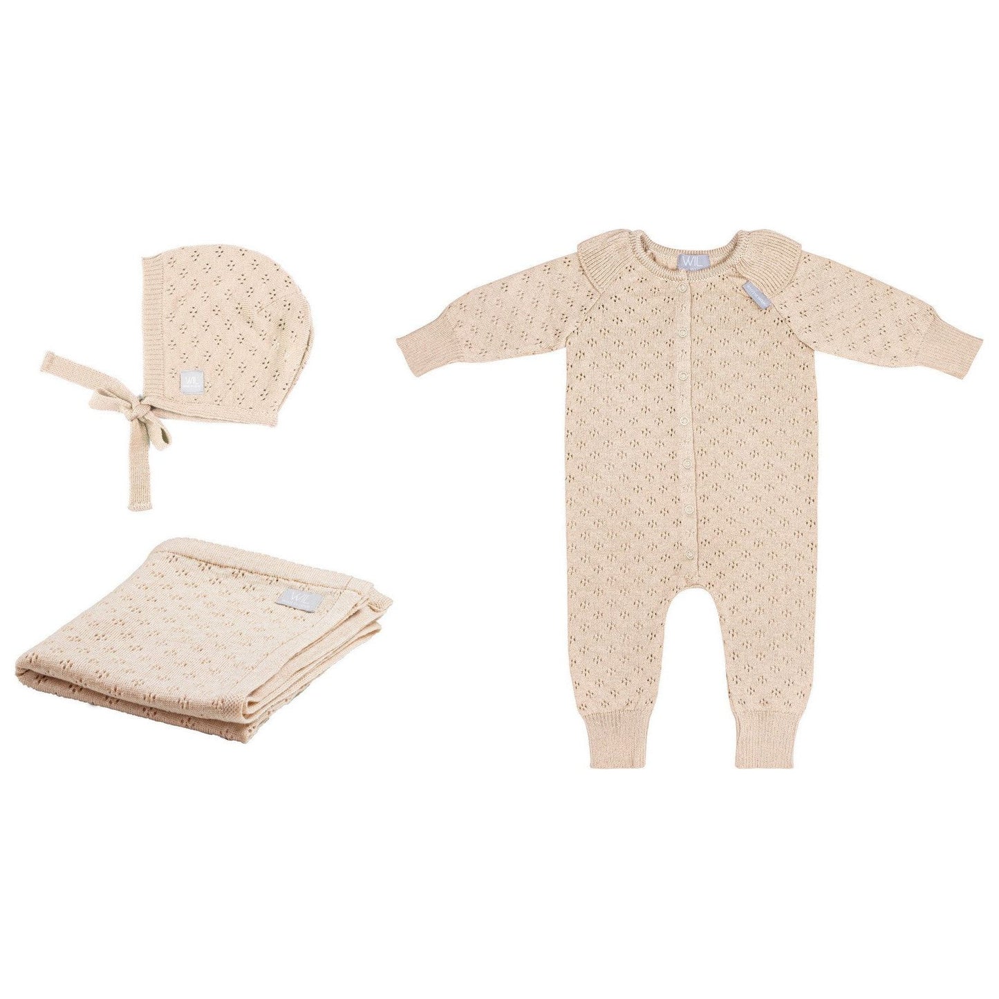 LOVE Gift Set For Baby - Blanket, Romper and Bonnet