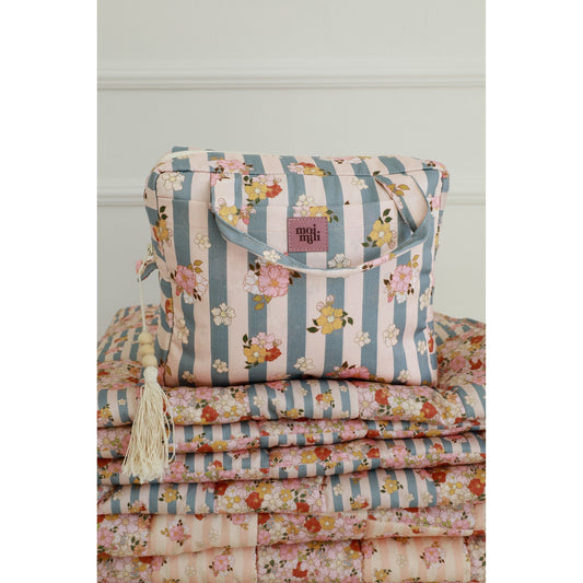 Large Make-Up Bag - Blue Stripes
