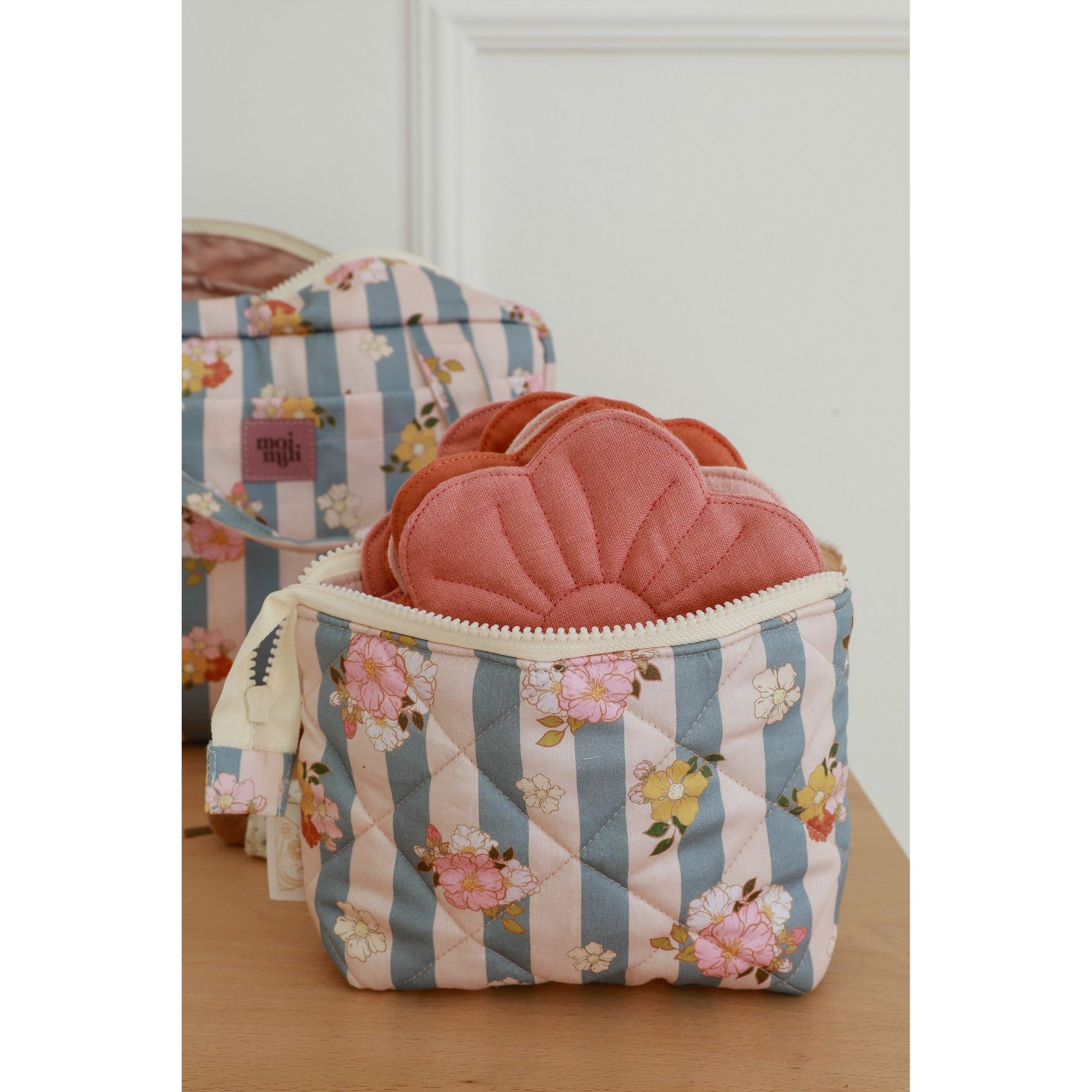 Large Make-Up Bag - Blue Stripes