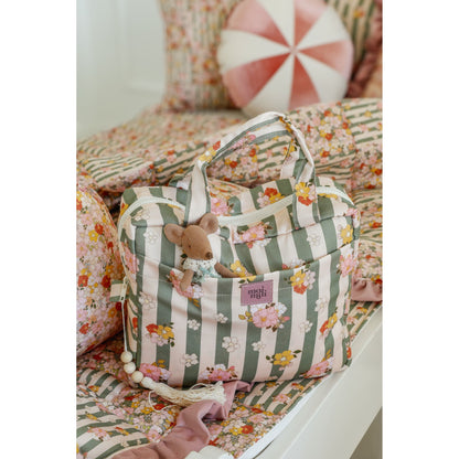 Large Make-Up Bag - Green Striped