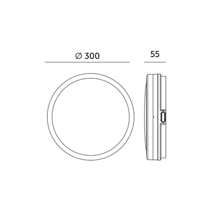 LED-valaisin NAIROS G2 MUSTA 18W 3000/4000/6500K Ø300mm 1710lm IP65