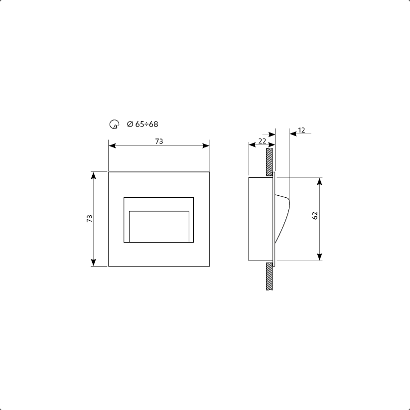 LED Porrasvalaisin mattateräs WALLY 2 , 1,4W 2700K - 12V