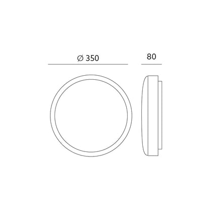 LED-valaisin ZOE MUSTA 24W 4000K Ø350mm 1540lm IP44 liike- ja hämärätunnistimella