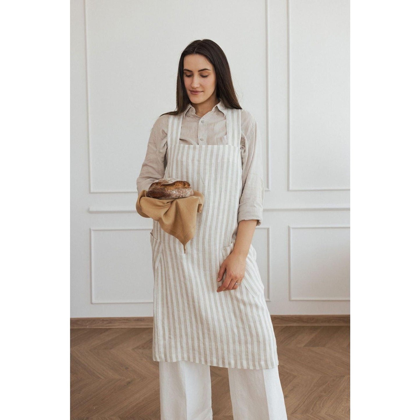 Linen Crossed Back Apron