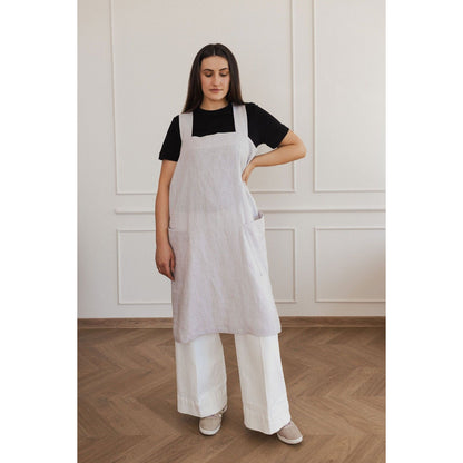 Linen Crossed Back Apron