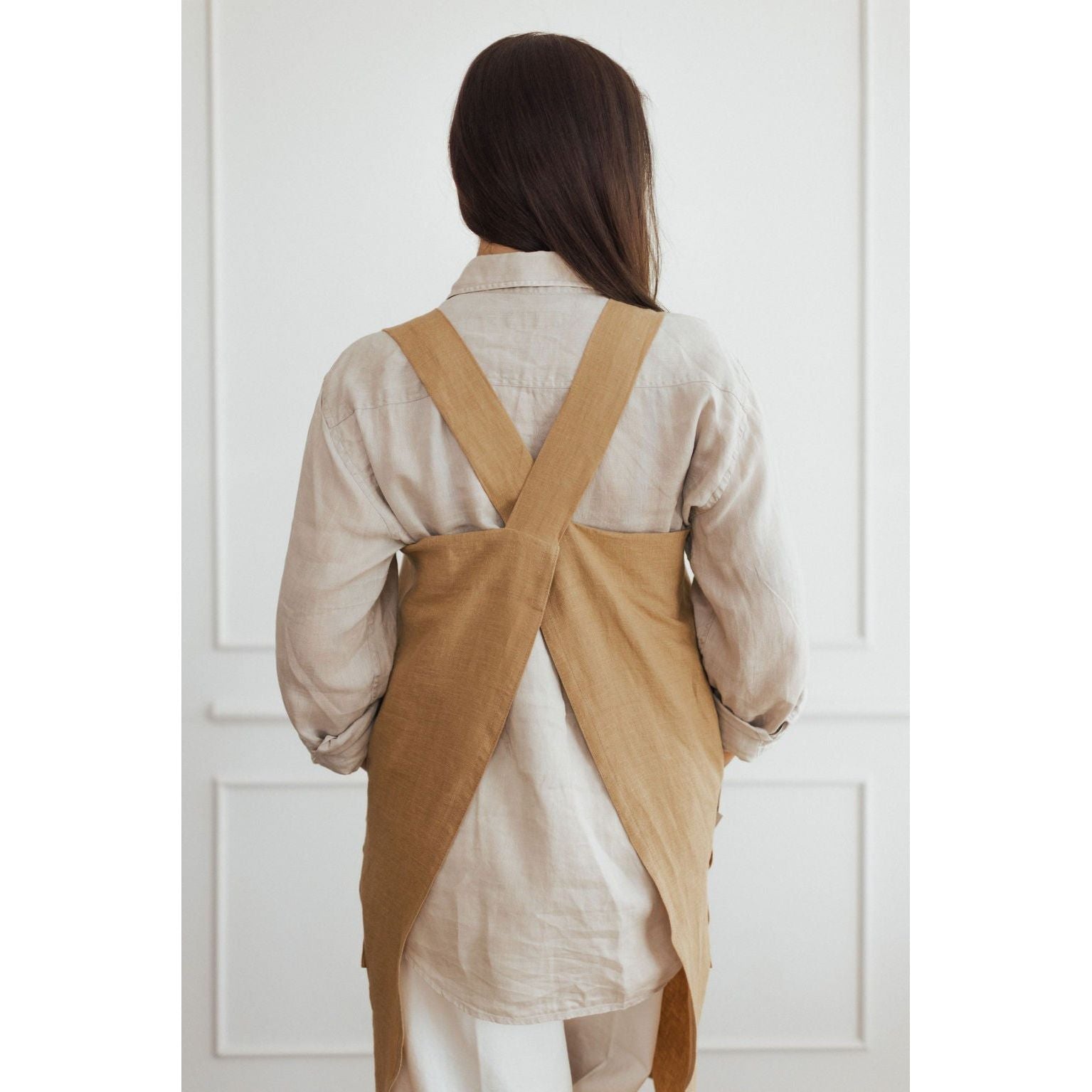 Linen Crossed Back Apron