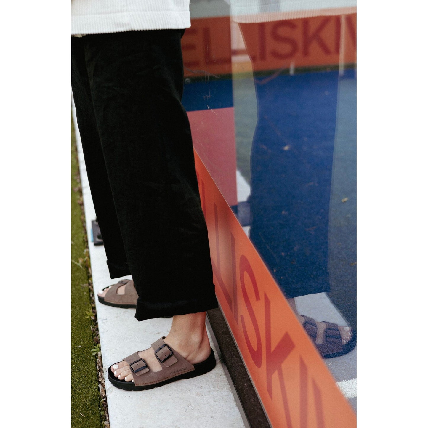 Meeliku Leather Sandals – Brown/Black 