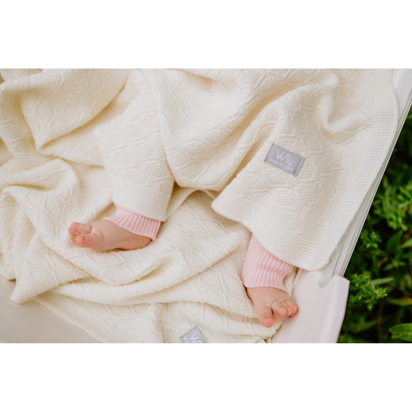Merino wool baby blanket HAPPINESS