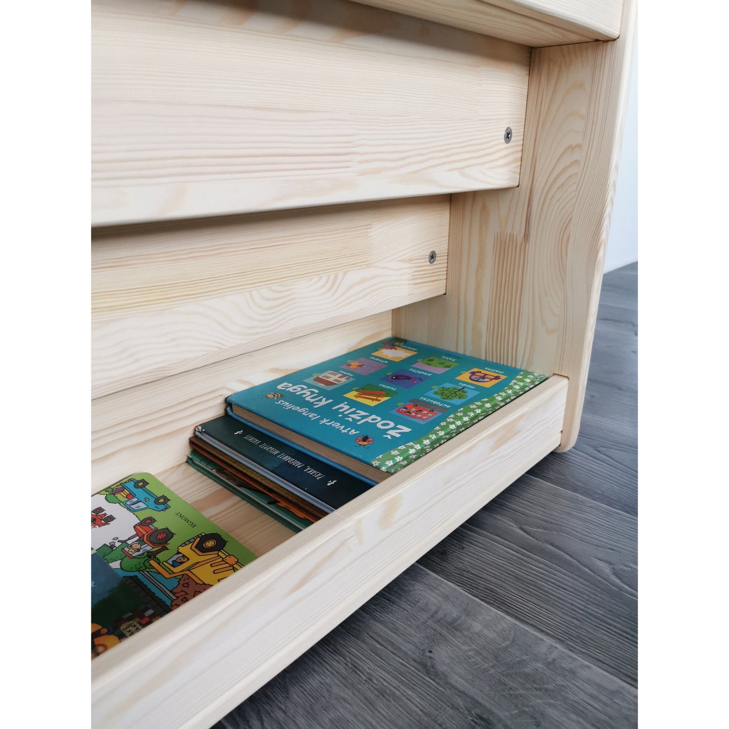 Modular Montessori Bookshelf With Book Storage - 4 Shelves