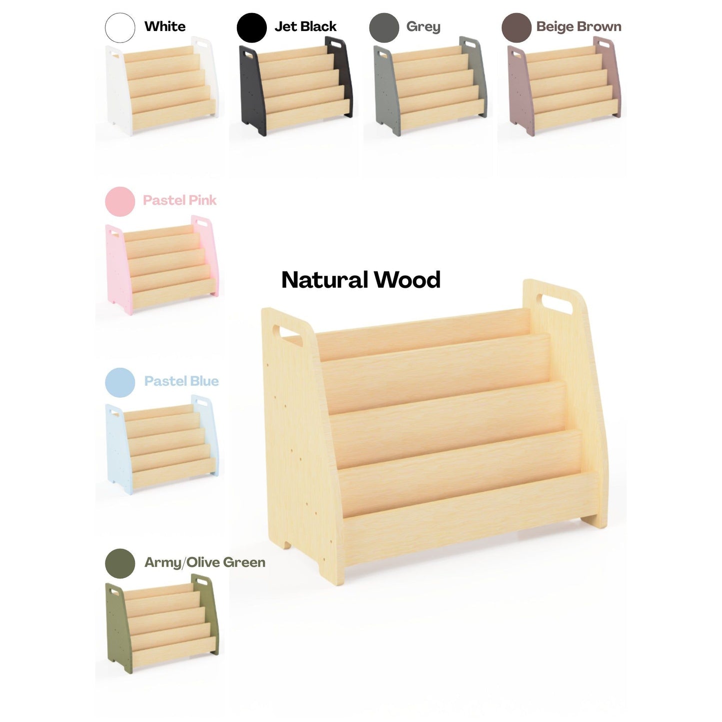 Montessori Wooden Front Facing Book Display For Kids
