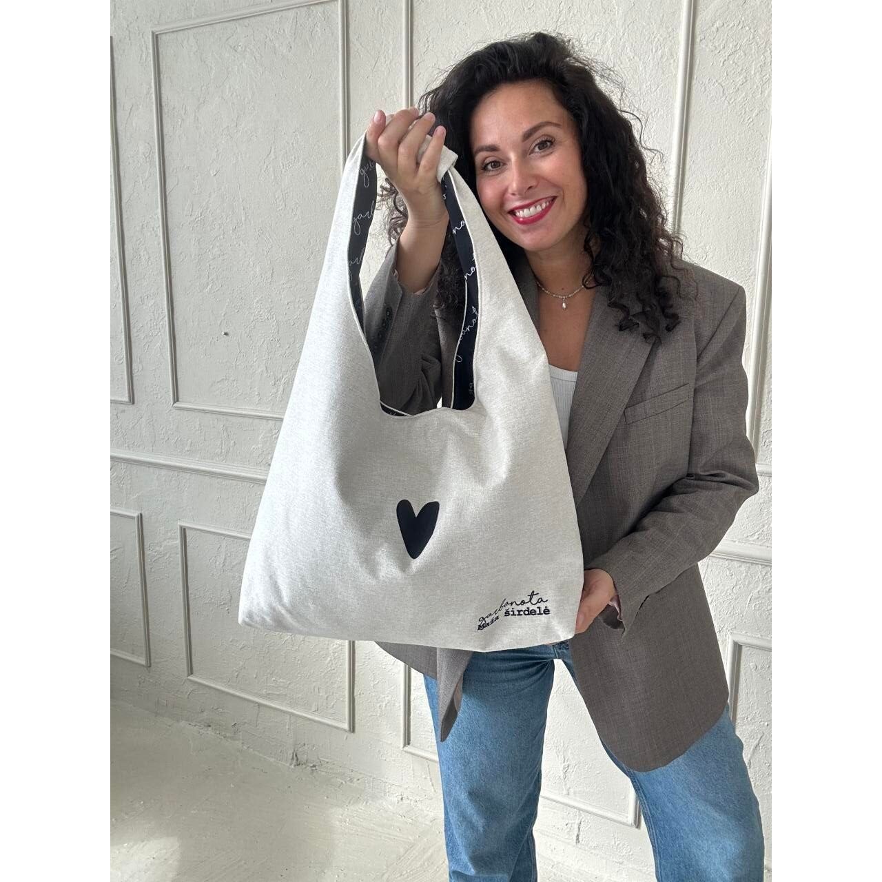Moon Bag Heart - White