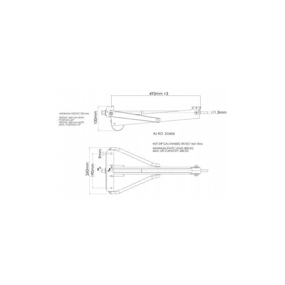 Nurkkatuki Stabilform 505x260 800kg Kiinnitysreikien väli 190mm - Kotikauppa