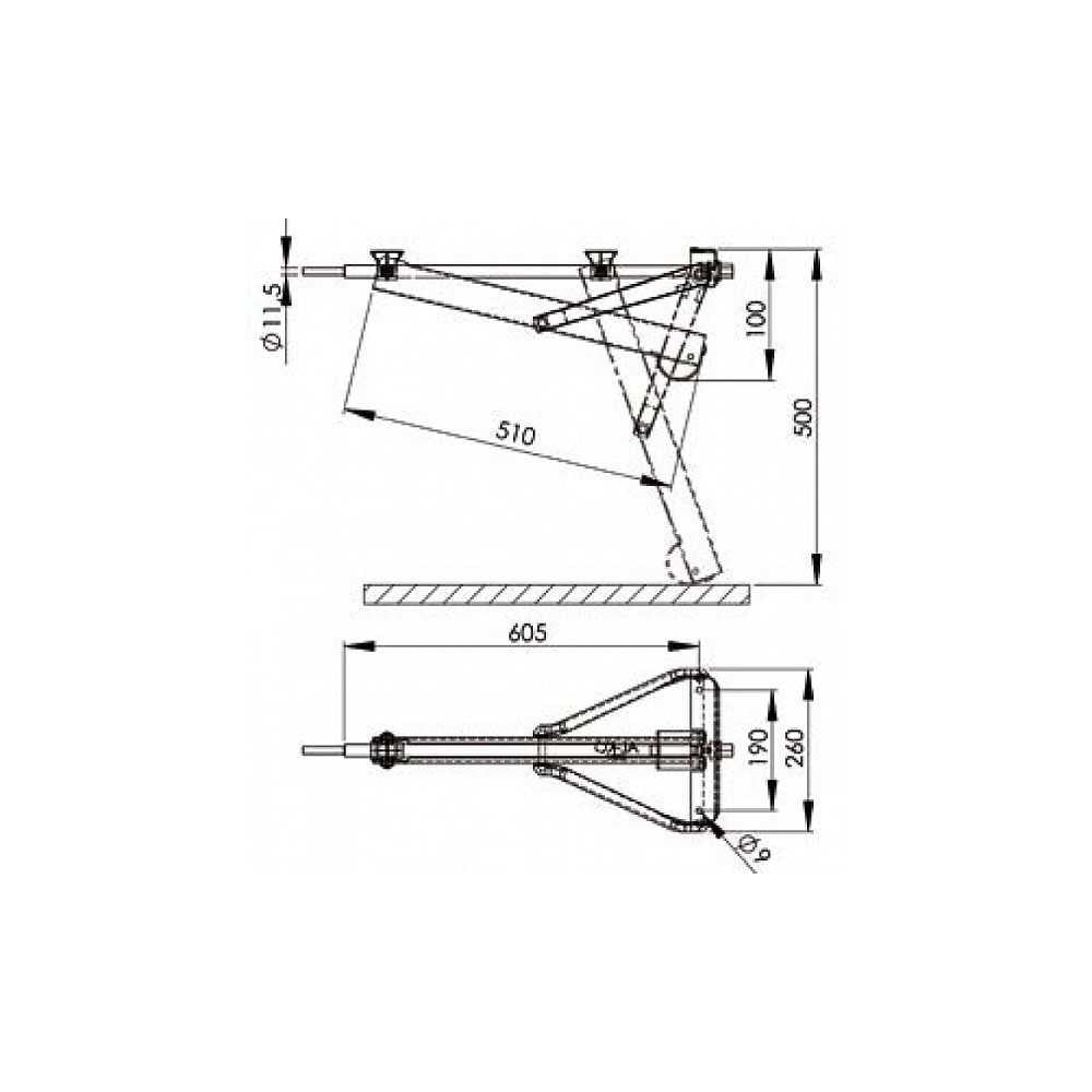 Nurkkatuki stabilform 605x260 800kg Kiinnitysreikien väli 190mm - Kotikauppa