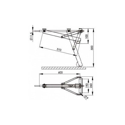 Nurkkatuki stabilform 605x260 800kg Kiinnitysreikien väli 190mm - Kotikauppa