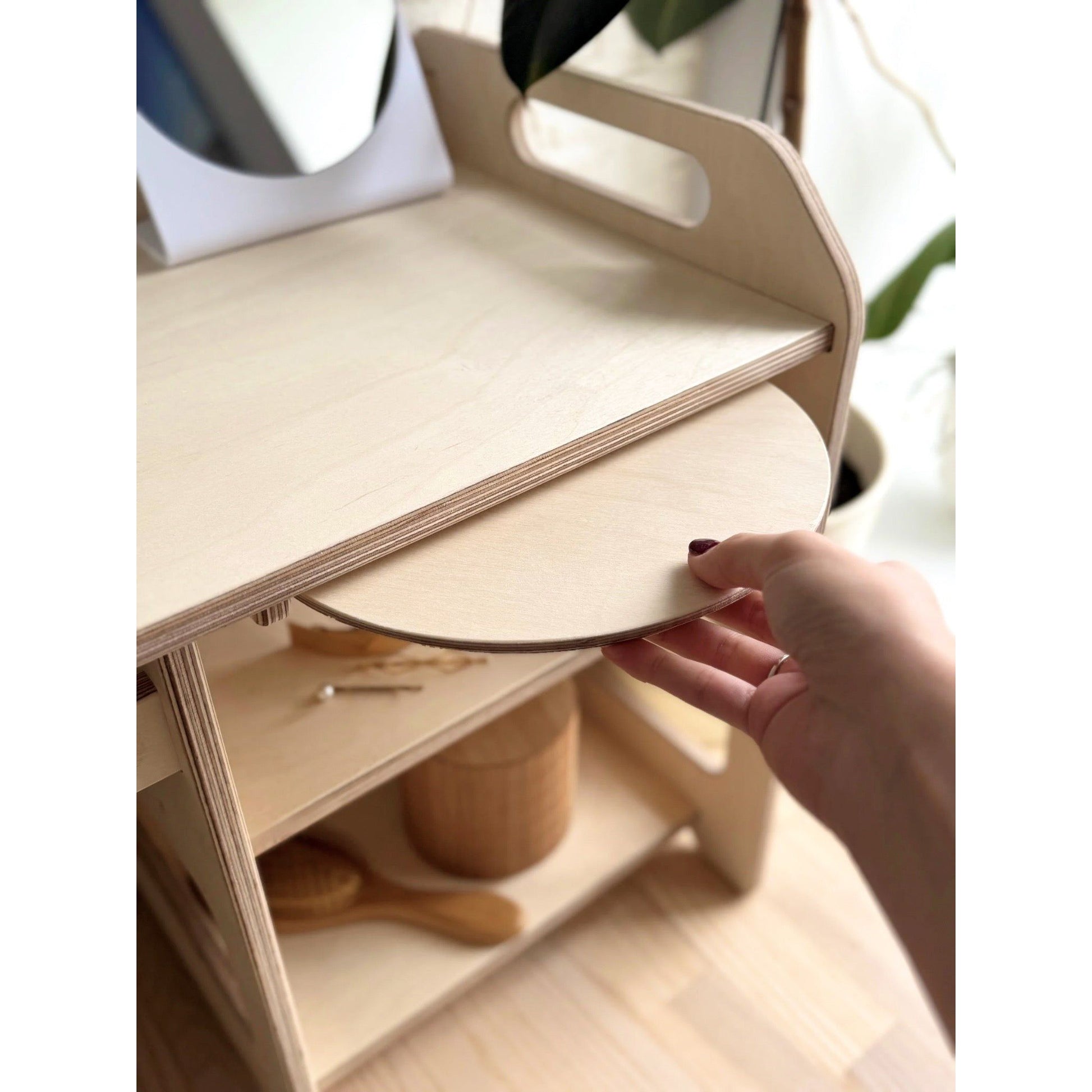 Montessori Wooden Washbasin With Storage for Kids - Large