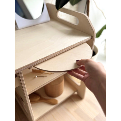 Montessori Wooden Washbasin With Storage for Kids - Large
