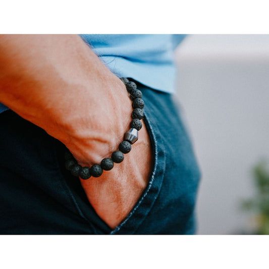 Obsidian Lava Stone Bracelet