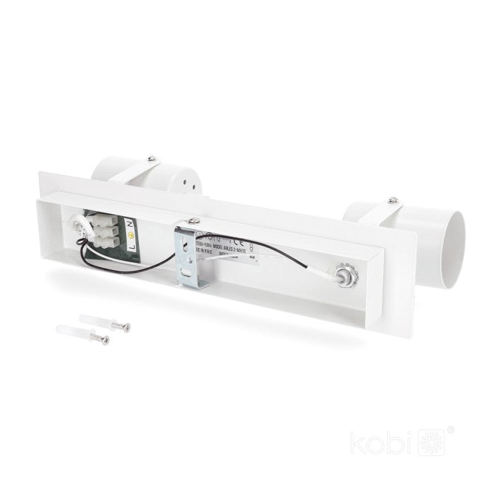 Spottikattolamppu VENICE W-2L 2xGU10 valkoinen JVS