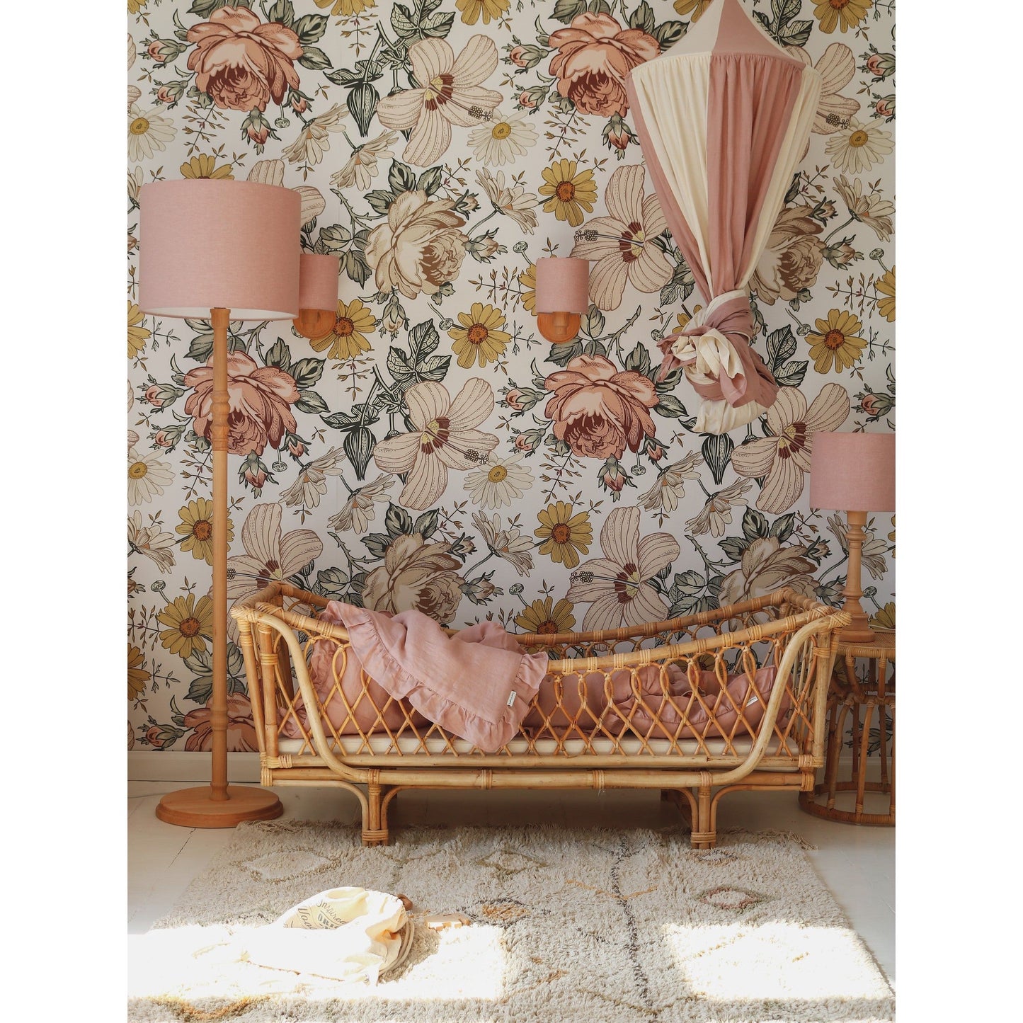 Organic Cotton and Linen Canopy - Powder Pink