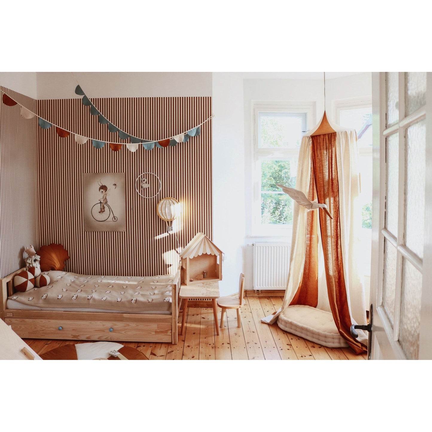 Organic Cotton and Linen Canopy - Caramel Circus
