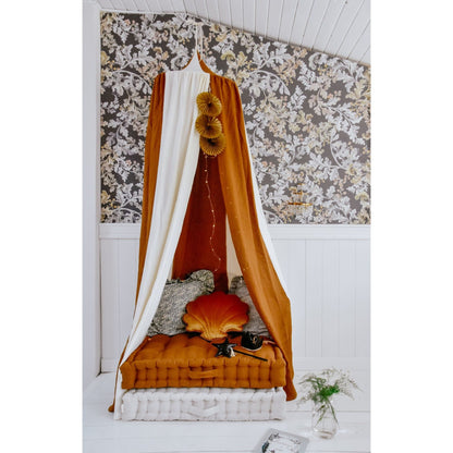 Organic Cotton and Linen Canopy - Caramel Circus