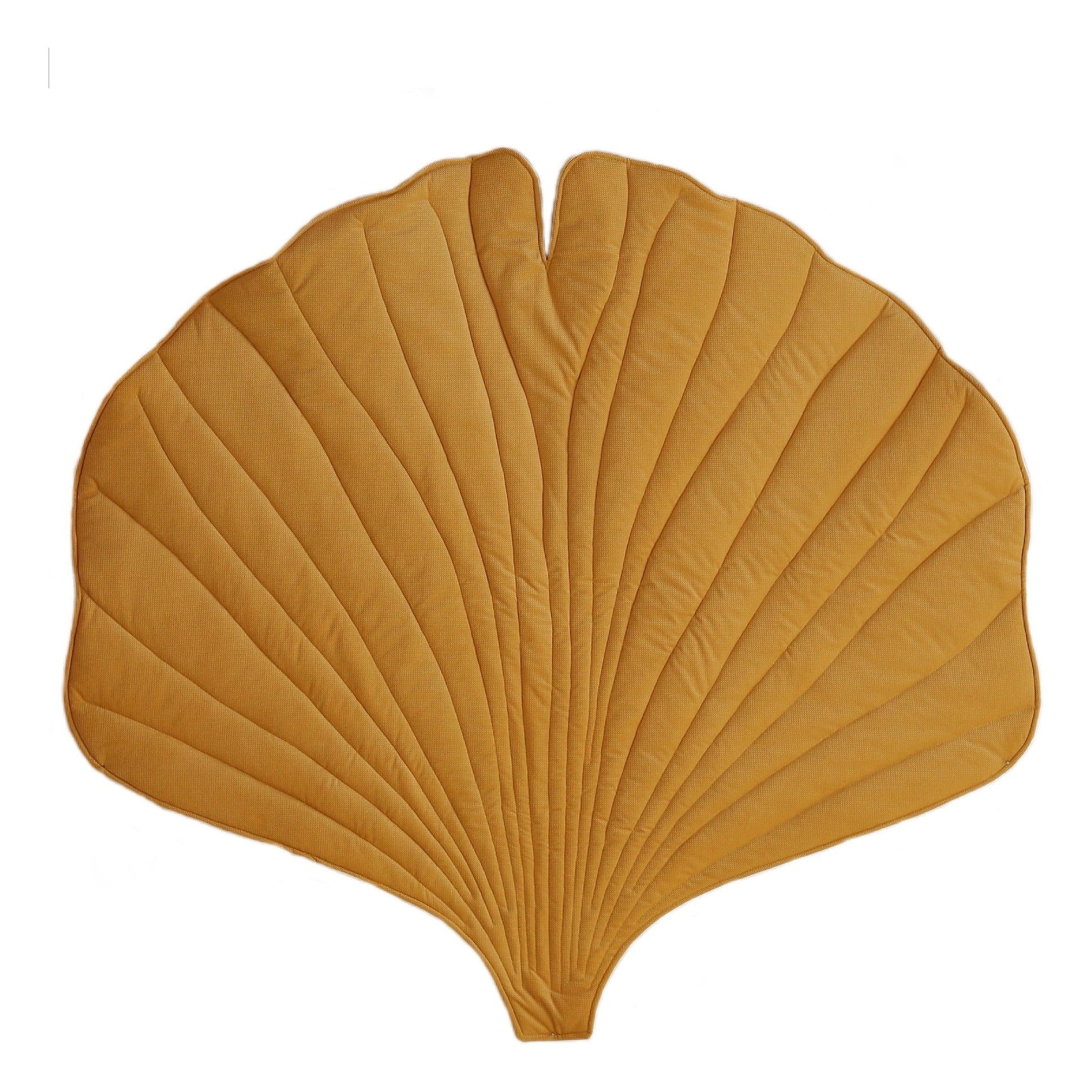 Organic Cotton and Velvet Ginkgo Leaf Playmat - Yellow
