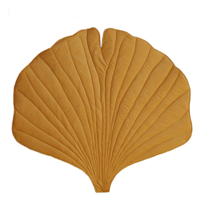 Organic Cotton and Velvet Ginkgo Leaf Playmat - Yellow