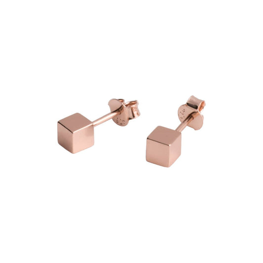 Cube Earrings - Rose Gold and Silver