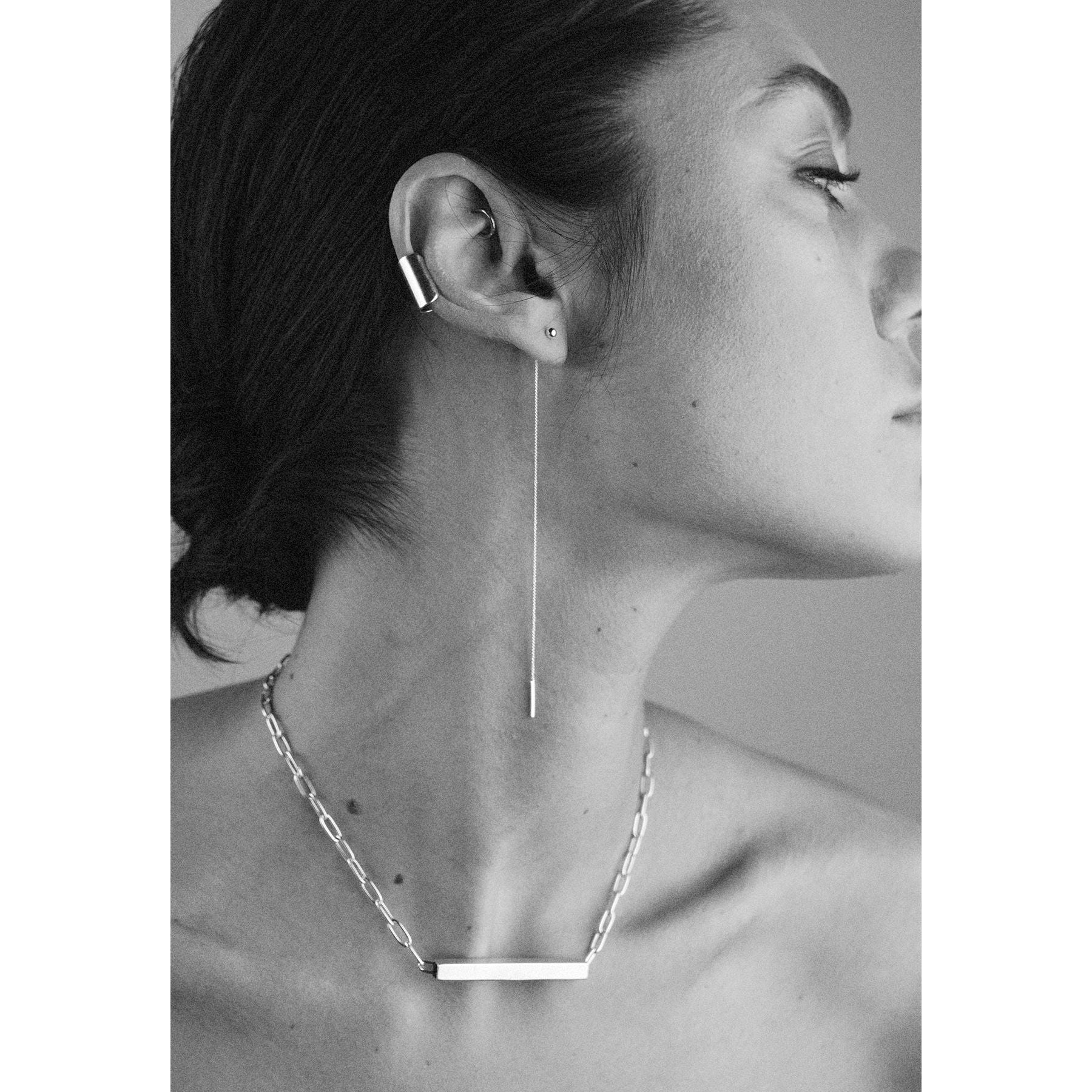 Pin Up Threader Chain Earrings - Silver