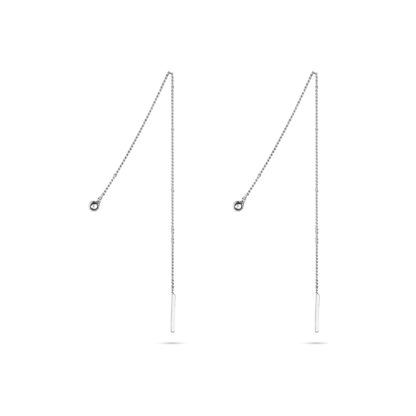 Pin Up Threader Chain Earrings - Silver