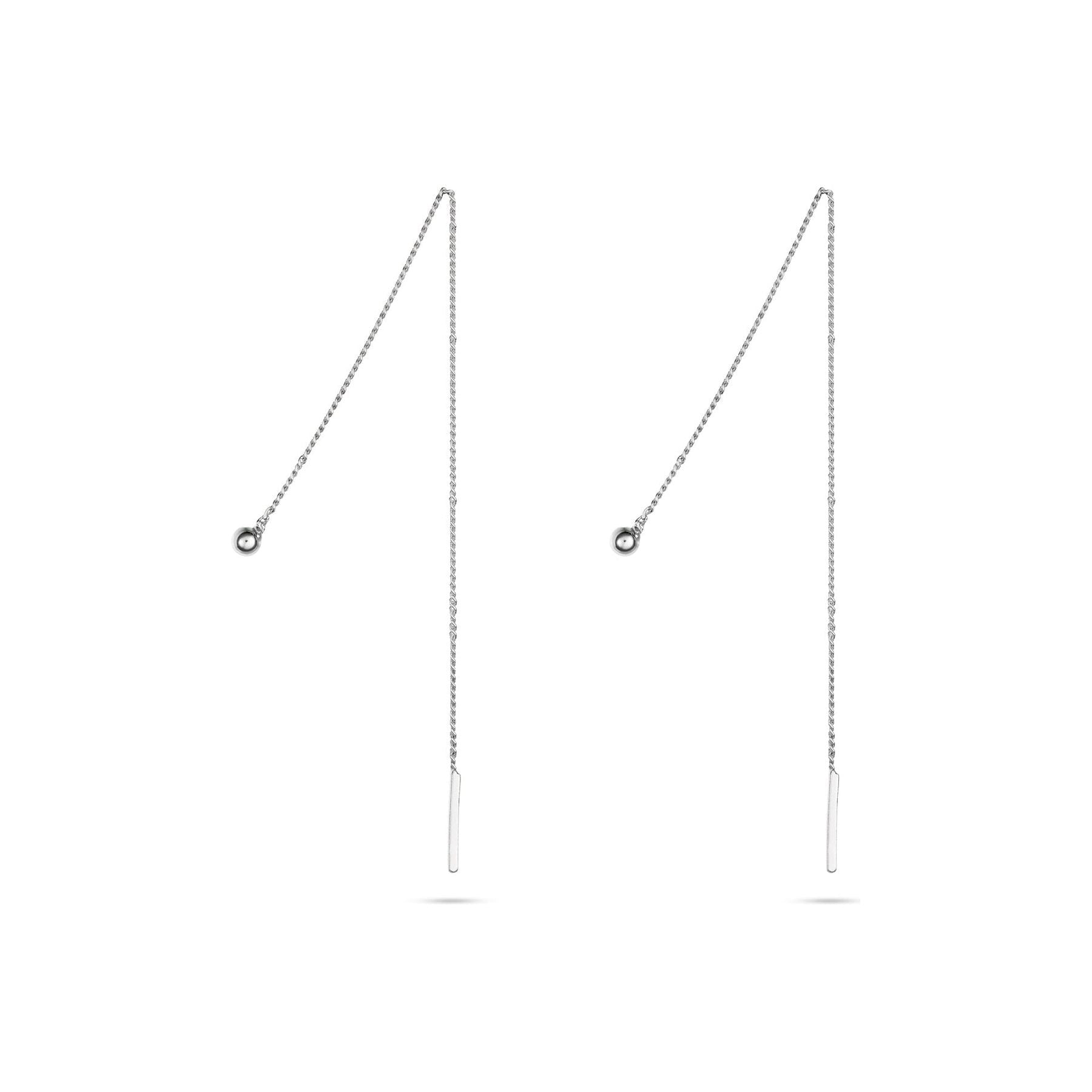 Pin Up Threader Chain Earrings - Silver