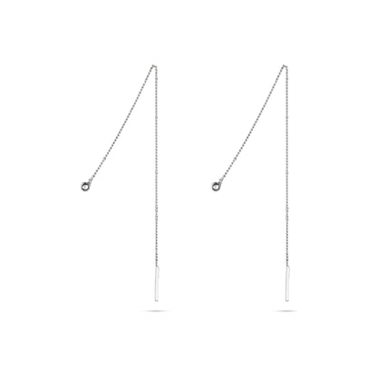 Pin Up Threader Chain Earrings - Silver