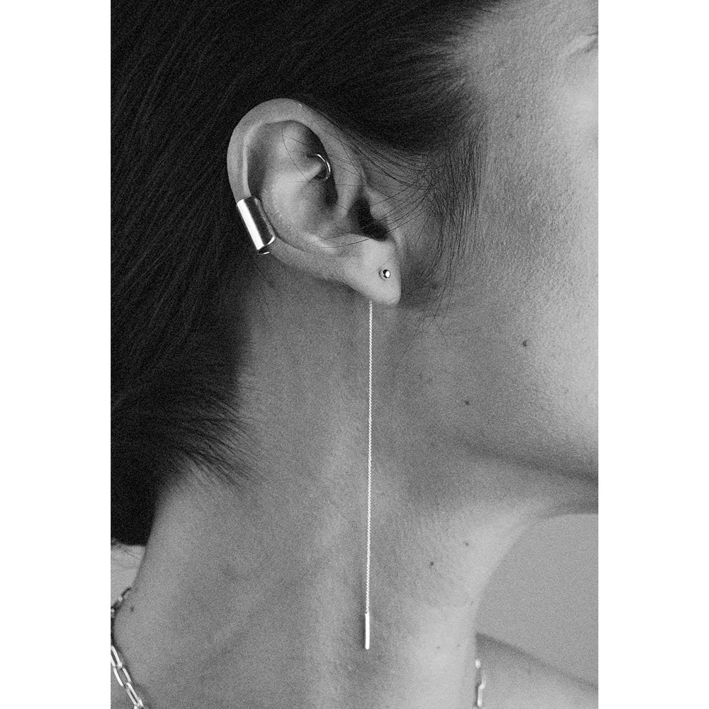 Pin Up Threader Chain Earrings - Silver